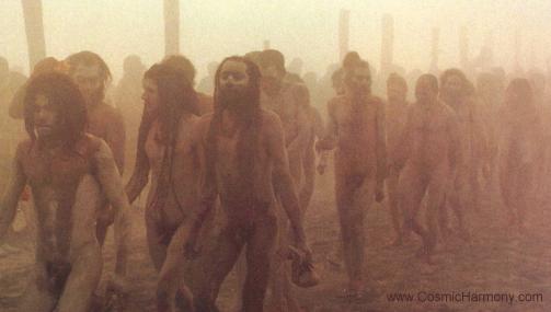 Scenes of India.  Sadhus at the Khumbamela religious festival